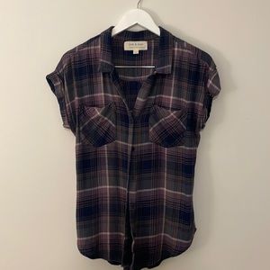 Cloth & Stone plaid short sleeve shirt